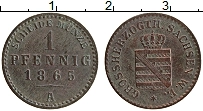 Продать Монеты Саксен-Веймар-Эйзенах 1 пфенниг 1865 Медь