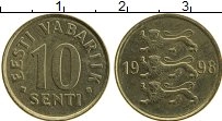 Продать Монеты Эстония 10 сенти 1998 Латунь