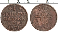 Продать Монеты Дания 1 скиллинг 1771 Медь