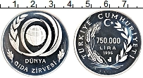 Продать Монеты Турция 750000 лир 1996 Серебро
