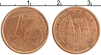 Продать Монеты Испания 1 евроцент 2000 сталь с медным покрытием