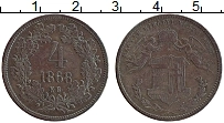 Продать Монеты Венгрия 4 крейцера 1868 Медь