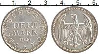 Продать Монеты Веймарская республика 3 марки 1924 Серебро
