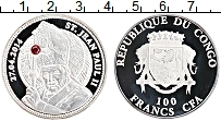 Продать Монеты Конго 100 франков 2014 Посеребрение