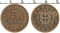 Продать Монеты Ангола 5 сентаво 1921 Бронза