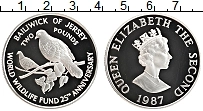 Продать Монеты Остров Джерси 2 фунта 1987 Серебро