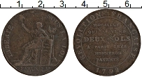 Продать Монеты Франция 2 соля 1791 Медь