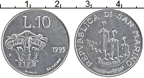 Продать Монеты Сан-Марино 10 лир 1993 Алюминий