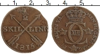 Продать Монеты Швеция 1/2 скиллинга 1816 Медь