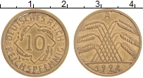 Продать Монеты Веймарская республика 10 пфеннигов 1924 Бронза
