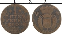 Продать Монеты Гессен-Кассель 1 пфенниг 1826 Бронза