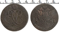 Продать Монеты 1762 – 1762 Петр III Федорович 5 копеек 1762 Медь
