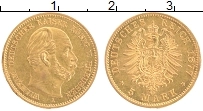Продать Монеты Пруссия 5 марок 1877 Золото