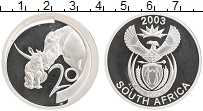Продать Монеты ЮАР 20 центов 2003 Серебро