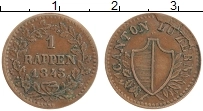 Продать Монеты Люцерн 1 рапп 1843 Медь
