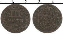 Продать Монеты Мюнстер 3 пфеннига 1743 Медь
