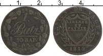 Продать Монеты Вауд 1 батзен 1819 Серебро