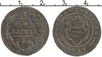 Продать Монеты Фрибург 1/2 батзена 1811 Серебро
