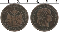 Продать Монеты Гаити 2 сентима 1881 Бронза