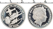 Продать Монеты Гернси 1 фунт 1998 Серебро