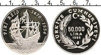 Продать Монеты Турция 50000 лир 1995 Серебро
