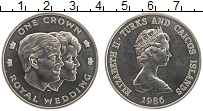 Продать Монеты Теркc и Кайкос 1 крона 1986 Медно-никель