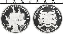 Продать Монеты Бенин 1000 франков 2002 Серебро