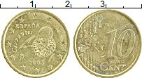 Продать Монеты Испания 10 евроцентов 1999 Латунь