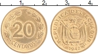 Продать Монеты Эквадор 20 сентаво 1944 Медь