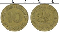 Продать Монеты ФРГ 10 пфеннигов 1950 Латунь