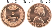 Продать Монеты Андорра 5 динерс 1986 Бронза