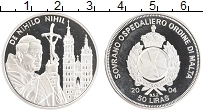 Продать Монеты Мальтийский орден 50 лир 2004 Серебро