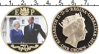 Продать Монеты Гибралтар 1 крона 2017 Латунь