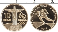 Продать Монеты Бразилия 10 реалов 2014 Золото