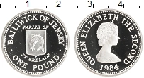 Продать Монеты Остров Джерси 1 фунт 1984 Серебро