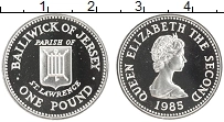 Продать Монеты Остров Джерси 1 фунт 1985 Серебро