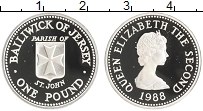 Продать Монеты Остров Джерси 1 фунт 1988 Серебро