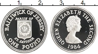 Продать Монеты Остров Джерси 1 фунт 1984 Серебро