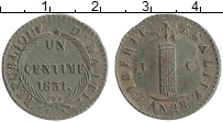 Продать Монеты Гаити 1 сантим 1846 Медь