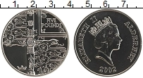 Продать Монеты Олдерни 5 фунтов 2002 Медно-никель