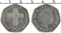 Продать Монеты Остров Мэн 50 пенсов 2001 Медно-никель