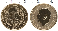 Продать Монеты Великобритания 25 фунтов 2024 Золото