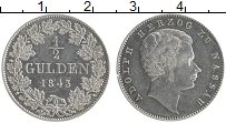 Продать Монеты Нассау 1/2 гульдена 1839 Серебро