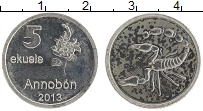 Продать Монеты Аннобон 5 экуеле 2013 Медно-никель