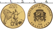 Продать Монеты Конго 100 франков 2024 Золото
