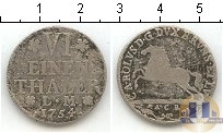 Продать Монеты Брунсвик 1/6 талера 1754 Серебро