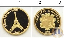 Продать Монеты Андорра 5 динерс 2004 Золото