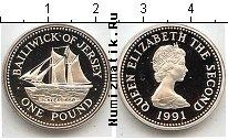 Продать Монеты Остров Джерси 1 фунт 1991 Латунь