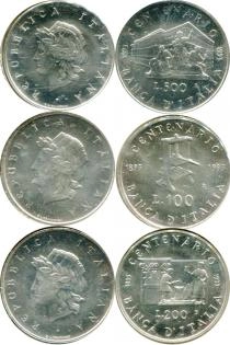 Продать Подарочные монеты Италия 100-летие банка Италии 1993 Серебро
