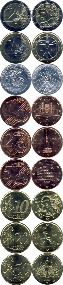 Продать Подарочные монеты Италия Евронабор 2007 года 2007 